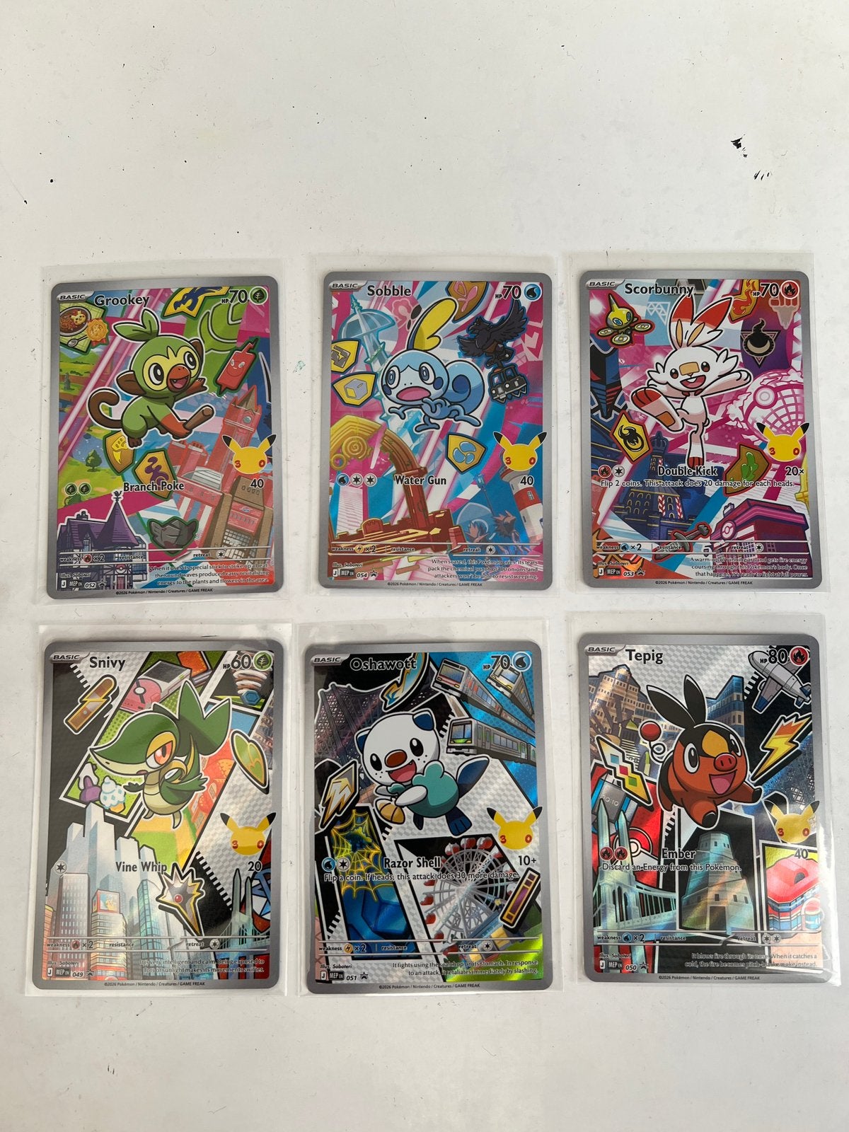 Pokémon Celebrations Full Art Starters Set (6 kaarten), Hobby en Vrije tijd, Verzamelkaartspellen | Pokémon, Ophalen, Nieuw, Meerdere kaarten