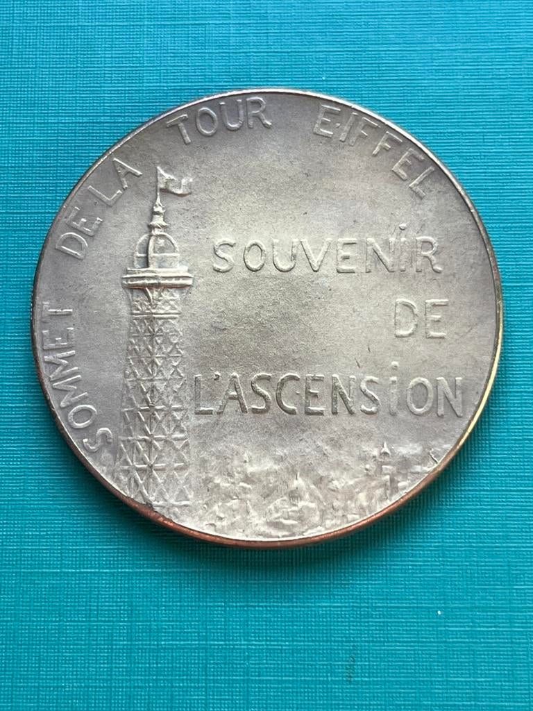 SOUVENIR DE L'ASCENSION - SOMMET DE LA TOUR EIFFEL 1889, Enlèvement ou Envoi, Bronze