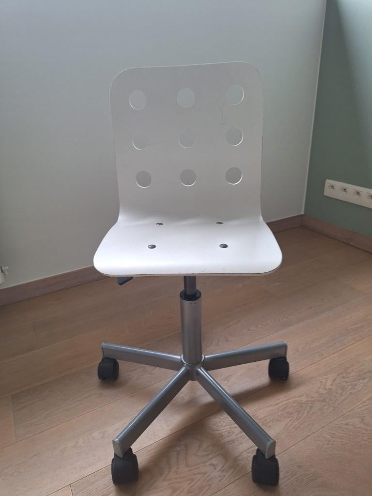 Bureaustoel kind IKEA Jules wit, Maison & Meubles, Enlèvement, Utilisé, Blanc, Chaise de bureau