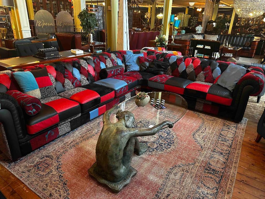 Canapé d'angle Jan Frantzen, Maison & Meubles, 75 à 100 cm, 250 à 300 cm, Quatre personnes ou plus, Chesterfield