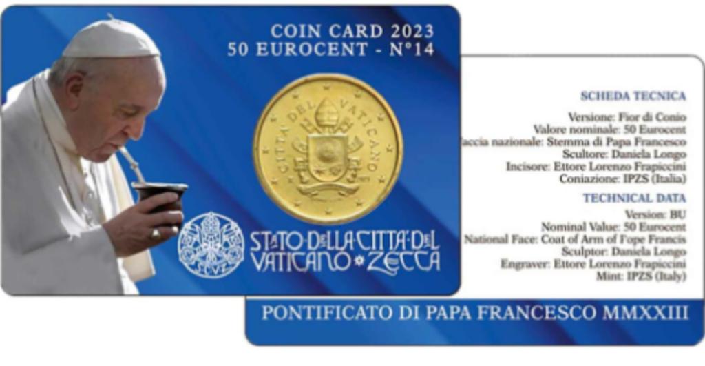 coincard 50 eurocent Vaticaanstad 2023 Nr. 14, Postzegels en Munten, Ophalen of Verzenden, Vaticaanstad