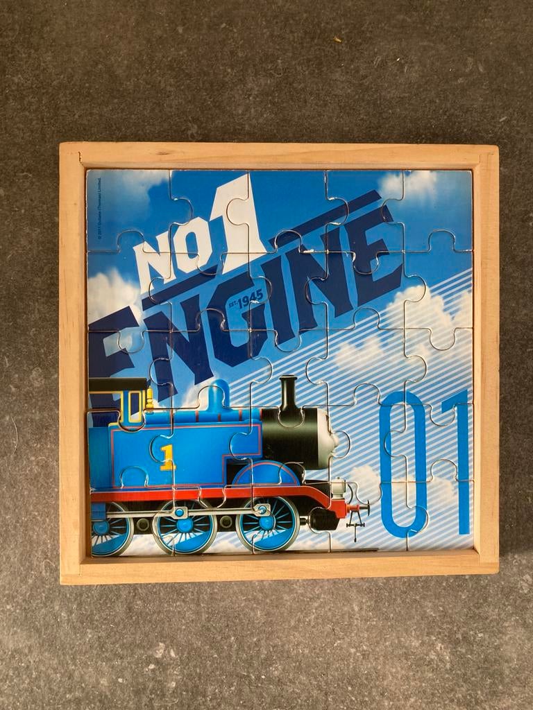 Thomas trein houten puzzel - 3 in 1 doos, Ophalen of Verzenden, Gebruikt