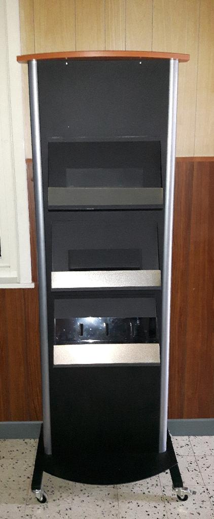 Présentoir mobile porte documents, Brochures, revues, Articles professionnels, Enlèvement, Utilisé, Meuble