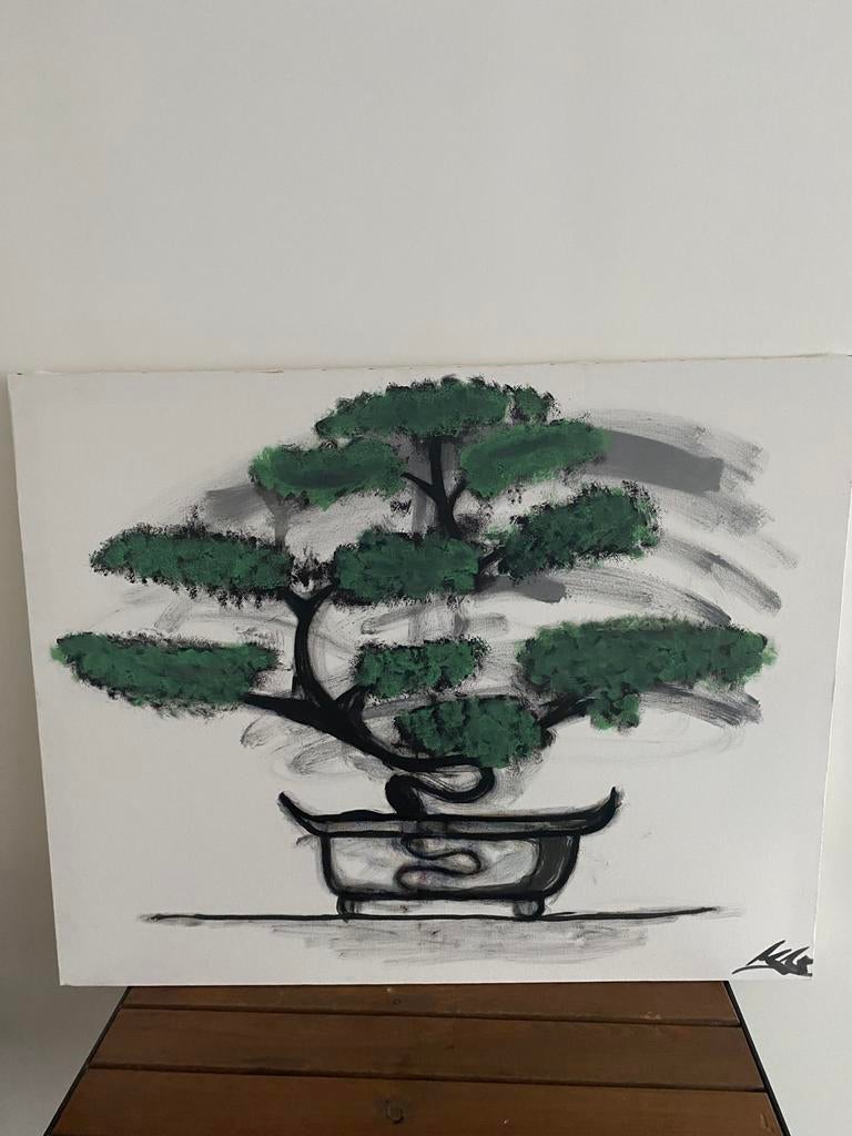 Schilderij bonsai, Antiek en Kunst, Ophalen