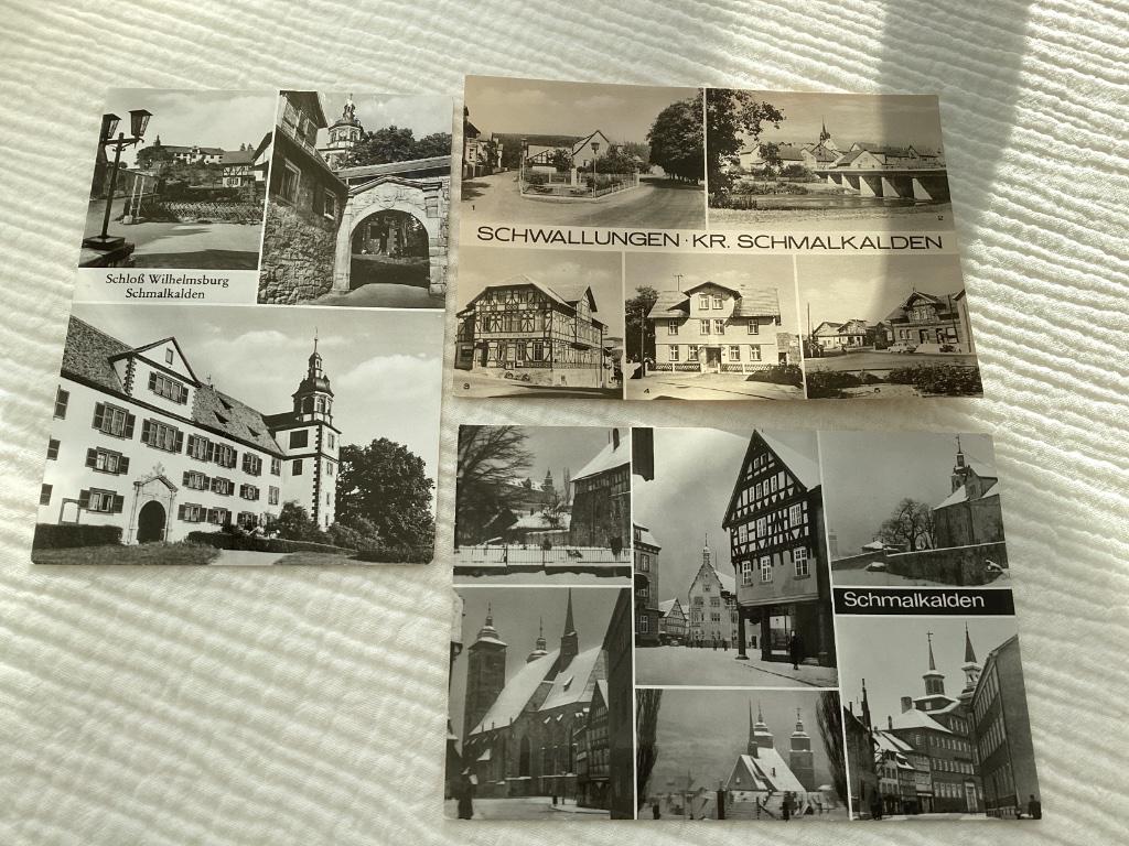 Lot 3 postkaarten SCHMALKALDEN (Thüringen), Ophalen of Verzenden, 1940 tot 1960, Ongelopen, Duitsland