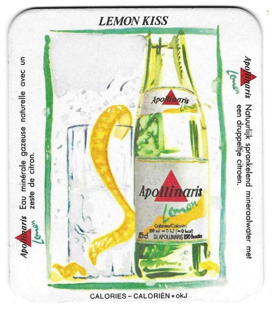 bierviltje 1st Apollinaris lemon kiss, Verzenden