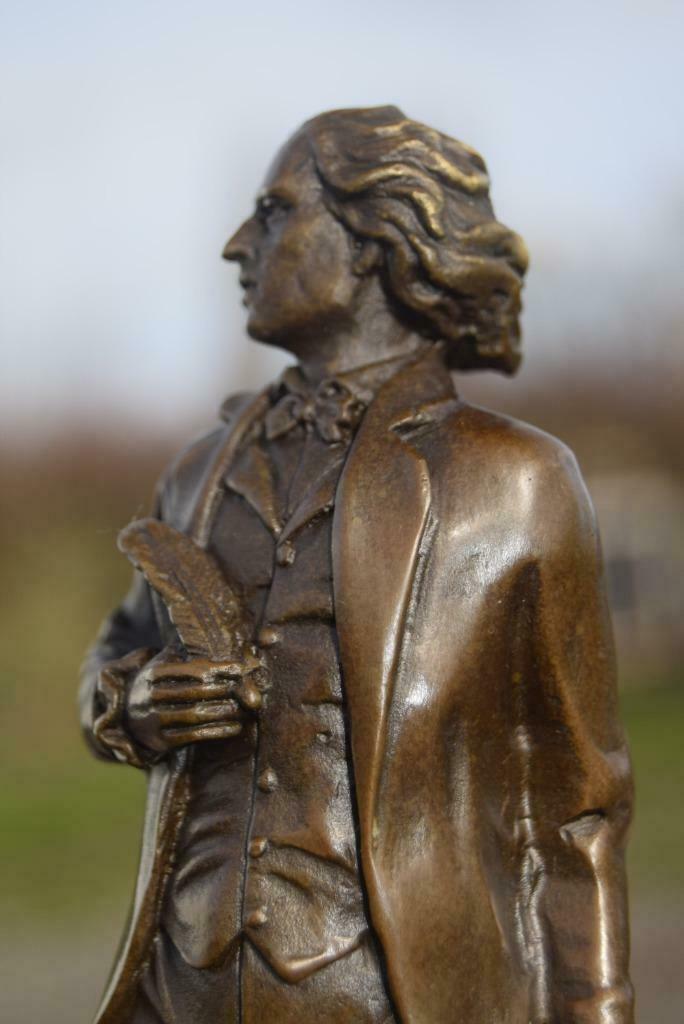 Statue de Mozart en bronze signé sur socle en marbre, Antiek en Kunst, Ophalen of Verzenden, Brons