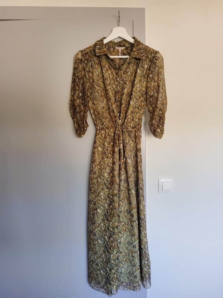 Kaki kleed met print esqualo, Kleding | Dames, Esqualo, Ophalen of Verzenden, Zo goed als nieuw, Maat 34 (XS) of kleiner