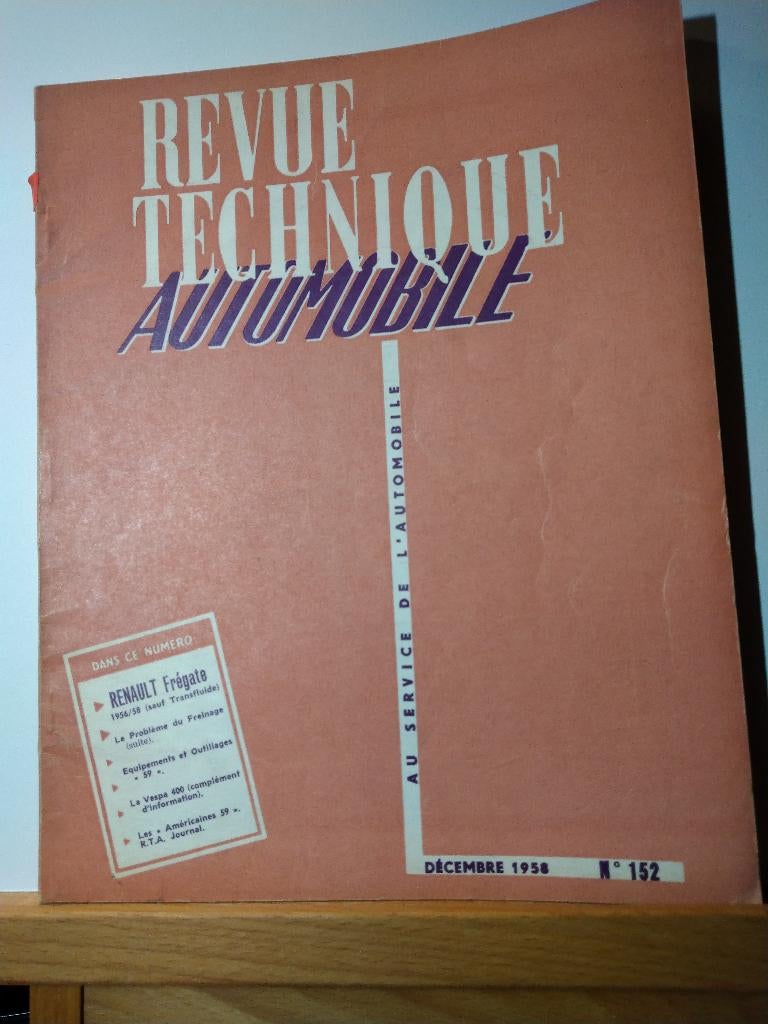 RTA - Renault Fregate - Vespa 400 - Américaines 59 - n152, Autos : Divers, Modes d'emploi & Notices d'utilisation, Envoi