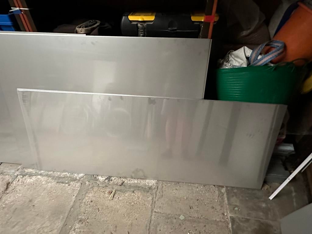 1x inox plaat 159cm x 60cm €96 meer afmetingen beschikbaar, Ophalen, Zo goed als nieuw