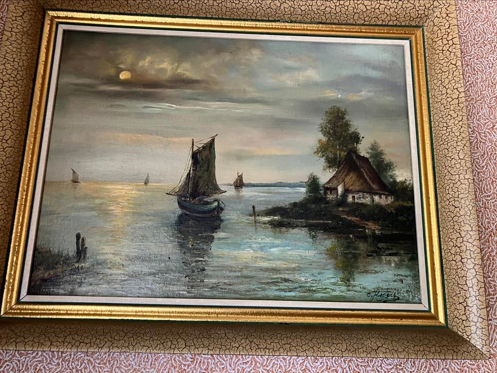 Belle peinture du peintre flamand Constant Hostens., Enlèvement