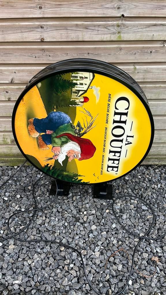 Enseigne lumineuse double face La Chouffe, Enlèvement ou Envoi, Comme neuf