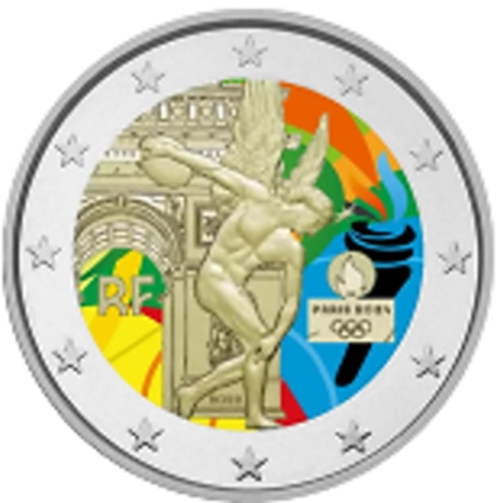 2 euro Frankrijk 2022 Olympische Spelen Parijs gekleurd, Ophalen of Verzenden, Frankrijk, 2 euro
