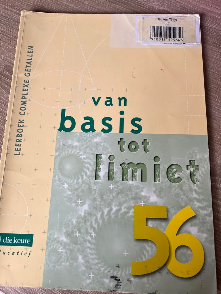 Leerboek complexe getallen, Boeken, Ophalen, Zo goed als nieuw