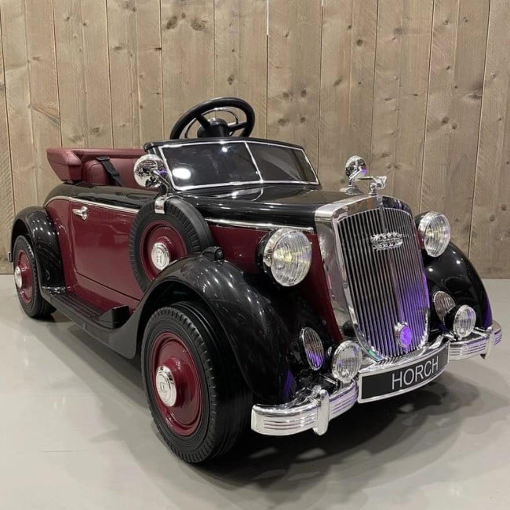 Kinderauto, AUDI HORCH retrocar  leder, afstandbediening,nie, Ophalen of Verzenden