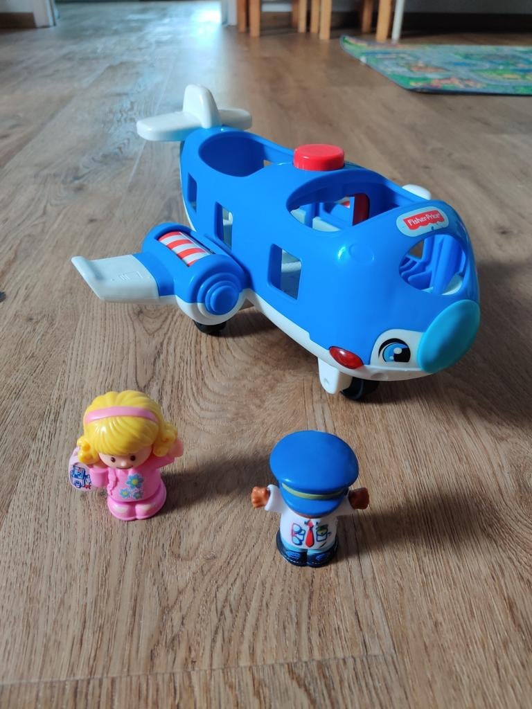 Fisher Price vliegtuig + 2 popjes., Kinderen en Baby's, Speelgoed | Fisher-Price, Ophalen of Verzenden, Gebruikt, Auto of Voertuig