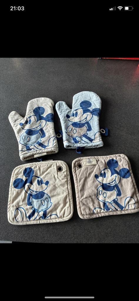 Gants de cuisine + chiffons, Maison & Meubles, Cuisine | Linge de cuisine, Enlèvement ou Envoi, Utilisé, Bleu, Autres types