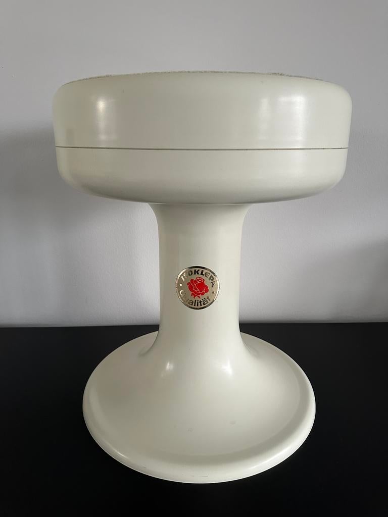 Vintage design kruk Isoklepa cremekleur, Ophalen of Verzenden