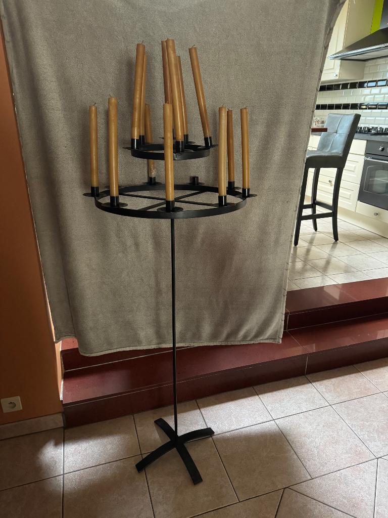 Smeedijzeren kandelaar, Ophalen, Zwart, Zo goed als nieuw, 75 cm of meer