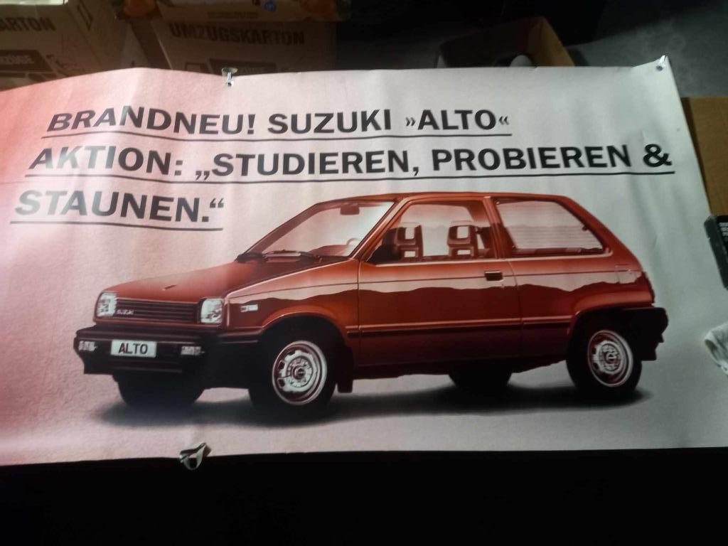 Suzuki Alto Banner poster Affiche +- 1986 origineel, Ophalen of Verzenden