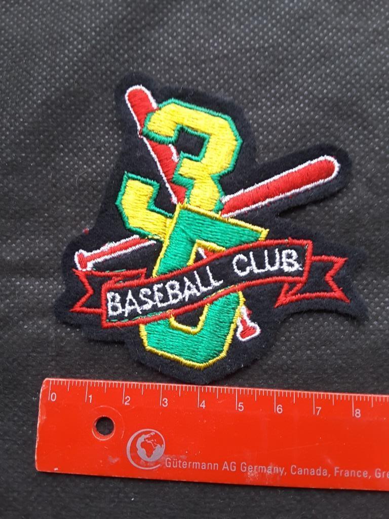 applique - écusson noir Baseball club rouge jaune 87 x 78 mm, Enlèvement ou Envoi