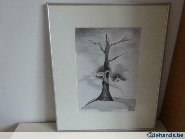 Tekening in aluminium frame / kader