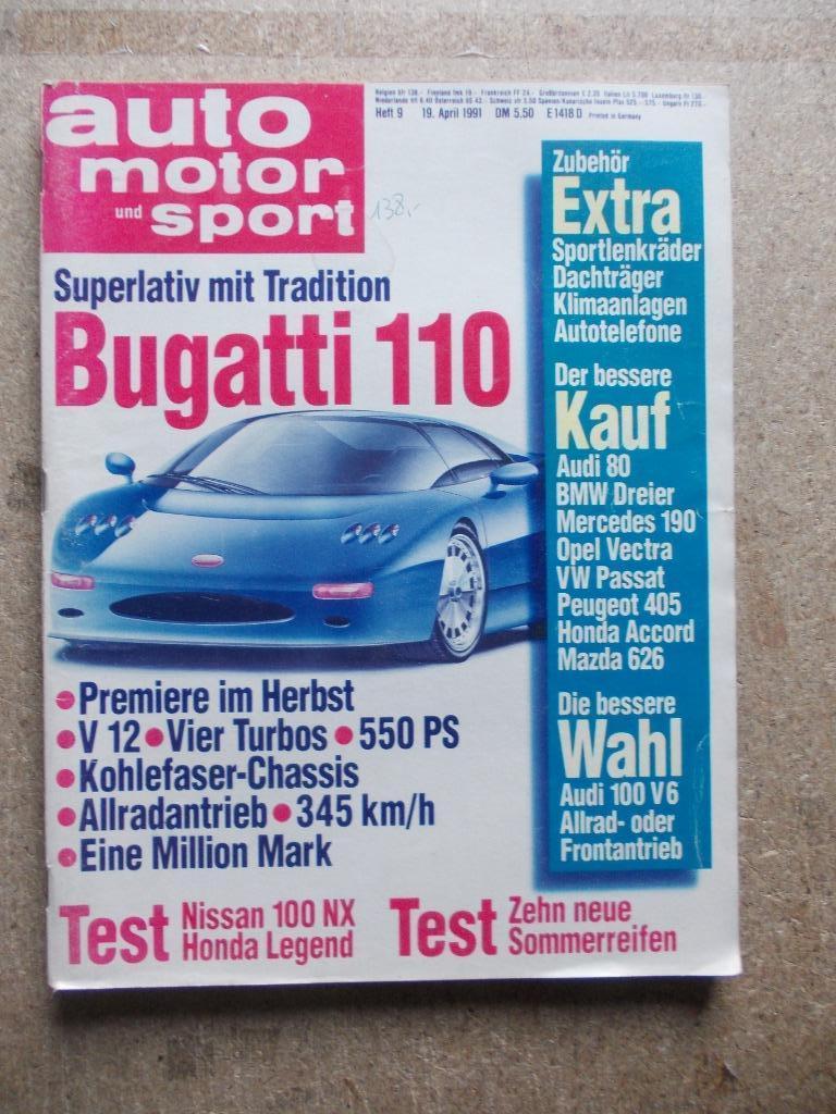 AUTO, MOTO EN SPORT BUGATTI 110 AUDI 1991, Ophalen of Verzenden, Gelezen, Audi