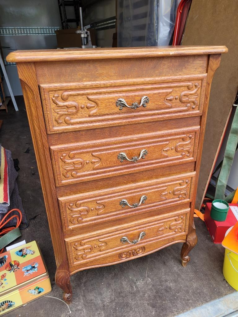 Commode ancienne bois 4 tiroirs, Enlèvement