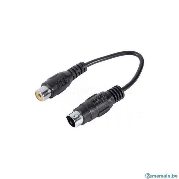 Adaptateur s-vidéo , S-VHS Male /RCA Femelle 15cm, Neuf