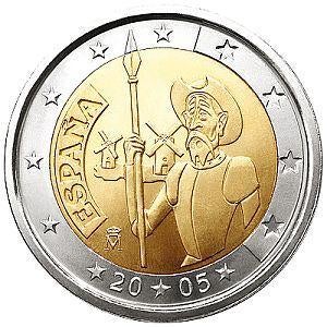 2 euros Sp. Publié en 2005 | Espagne | Don Quichotte, Enlèvement ou Envoi, Espagne, 2 euros, Monnaie en vrac
