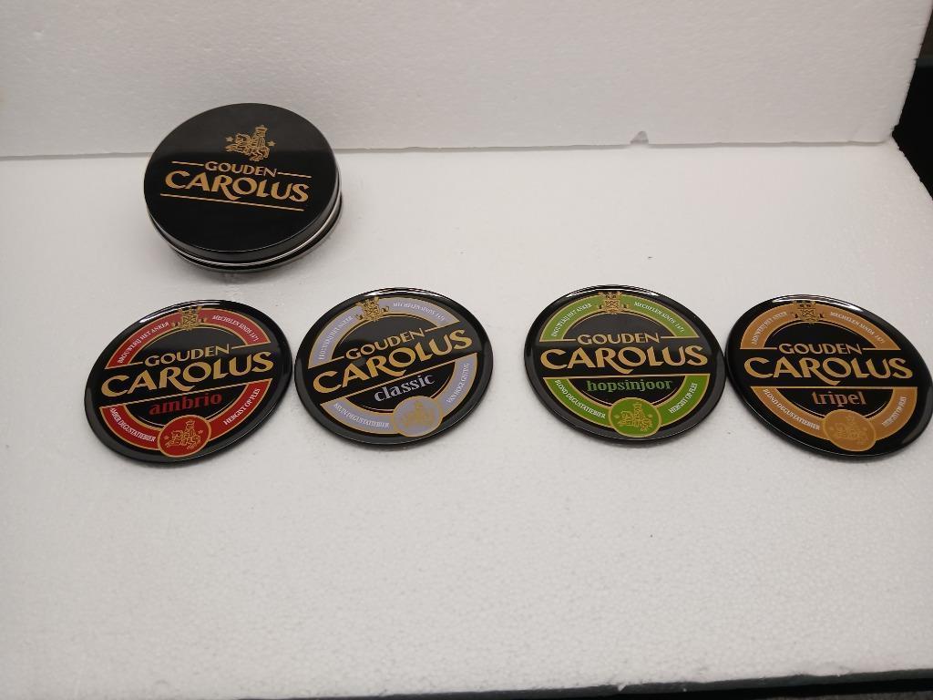 Doos met 4 CAROLUS onderzetters van Brie Het Anker, Ophalen of Verzenden, Nieuw, Viltje(s), Overige merken