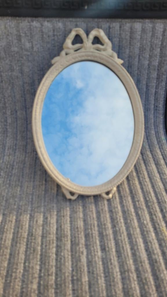 Miroir  oval cadre cuivre patiné, Enlèvement ou Envoi