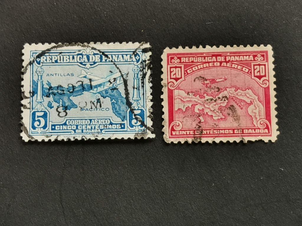 Panama 1930 - landkaart, vliegtuig, dubbeldekker, Postzegels en Munten, Ophalen of Verzenden, Gestempeld, Midden-Amerika