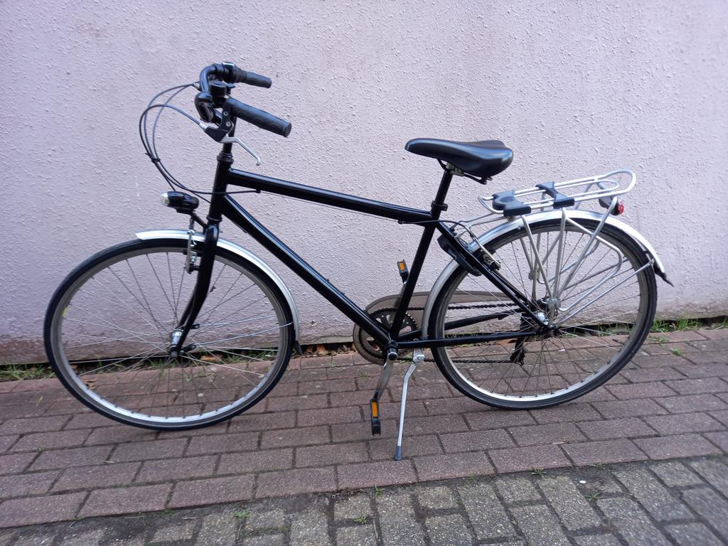 Zwarte herenfiets, Fietsen en Brommers, Fietsen | Heren | Herenfietsen, Ophalen, Gebruikt, Overige merken, Versnellingen