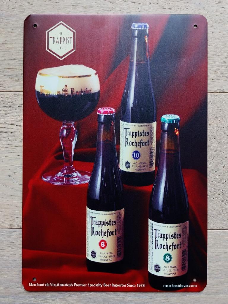 Reclamebord Trappist Rochefort, Verzamelen, Biermerken, Ophalen of Verzenden, Zo goed als nieuw, Reclamebord, Plaat of Schild