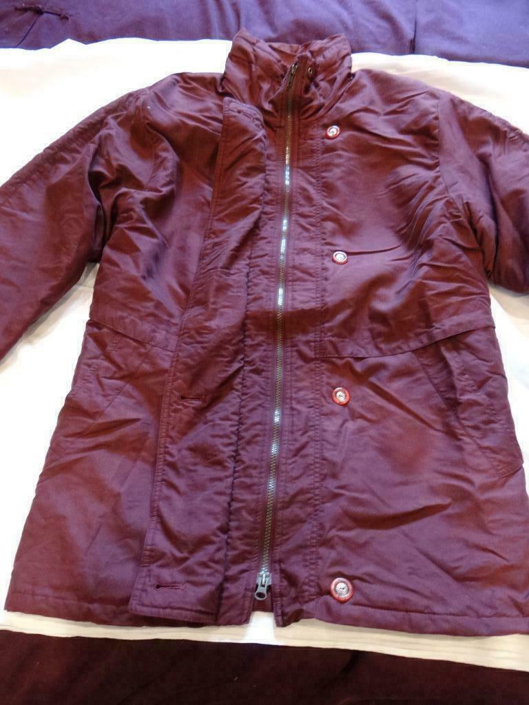 Anorak dames lang model Maat:40 Kleur:bordeau, Ophalen of Verzenden, Gedragen, Maat 38/40 (M), Overige kleuren
