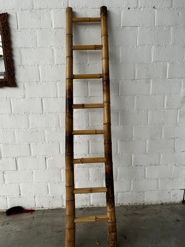 Vintage bamboo ladder, Doe-het-zelf en Bouw, Ladders en Trappen, Verzenden, Gebruikt, Ladder, 2 tot 4 meter