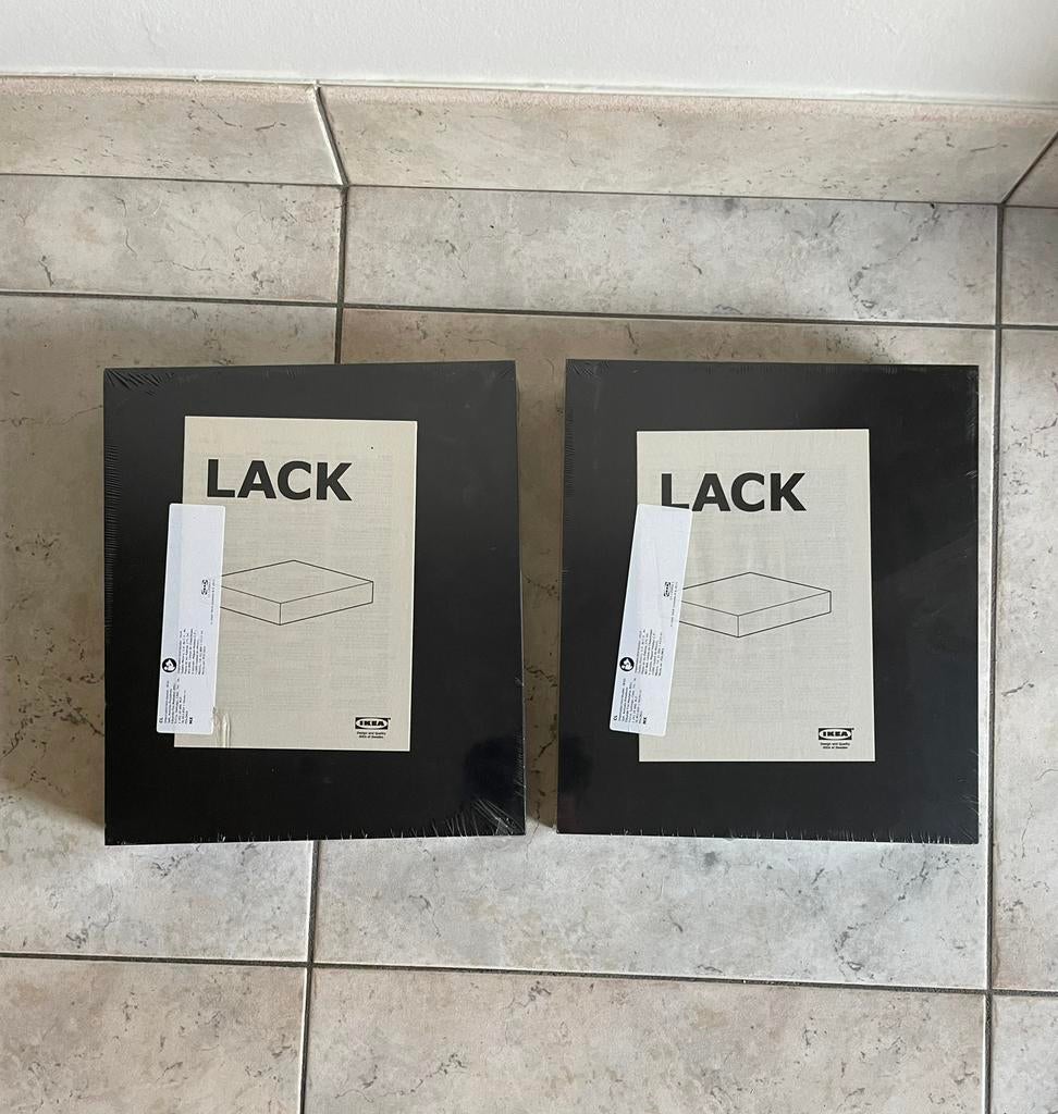 Étagères murales noires IKEA LACK 2 non ouvertes, Enlèvement ou Envoi, Neuf
