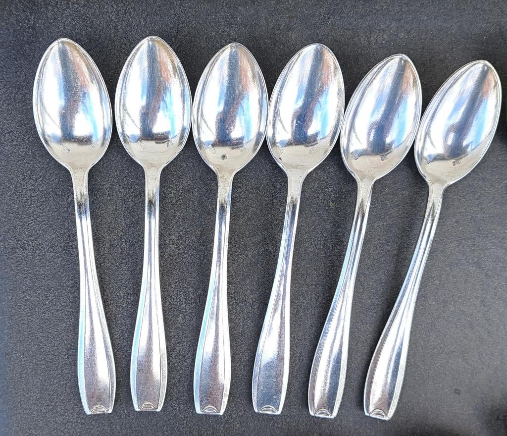 3 x set van 6 Wiskemann verzilverde koffielepels, Ophalen of Verzenden