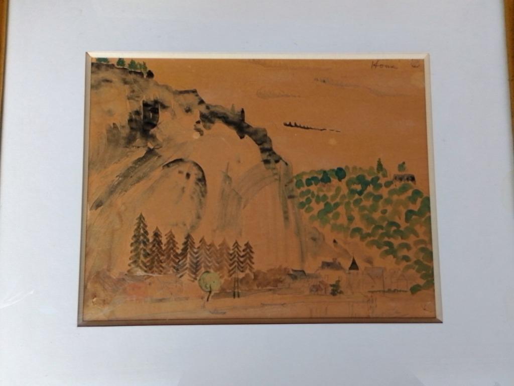 Anne Pierre de Kat  Aquarel  Berglandschap Ardennen, Envoi