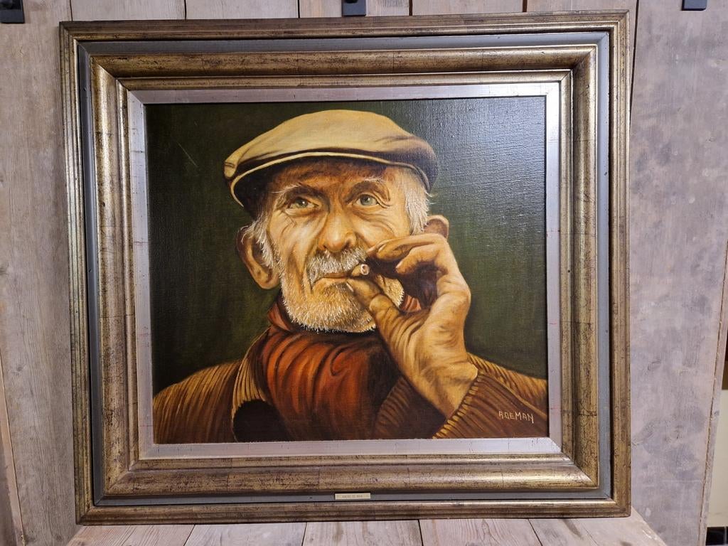 HUILE sur toile, Tête de personnage Andre Deman, Enlèvement