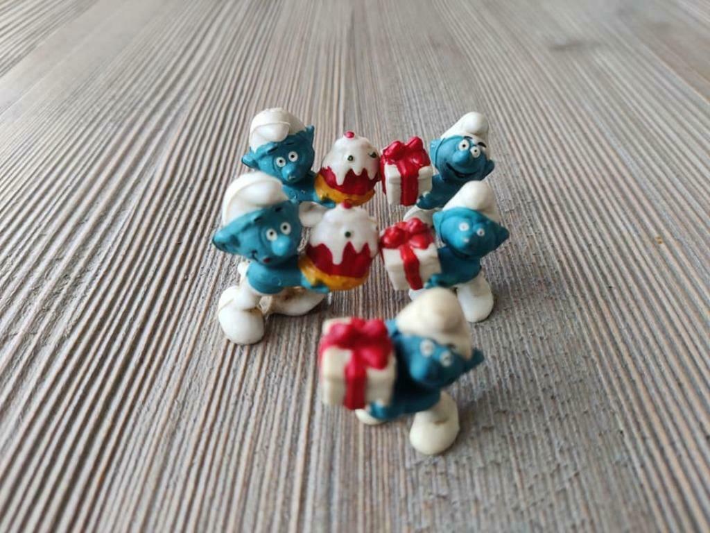 Lot 5 mini smurfen, Verzamelen, Smurfen, Ophalen of Verzenden, Gebruikt