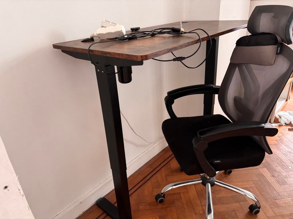 Hbada desk chair + songmics electric desk, Enlèvement, Utilisé