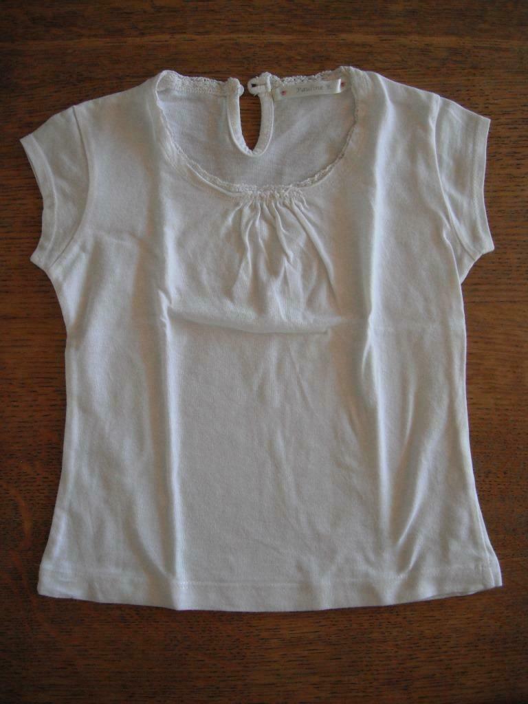 witte T-shirt, merk: Pauline B, maat: 4 jaar, Ophalen of Verzenden, Gebruikt, Meisje, Shirt of Longsleeve