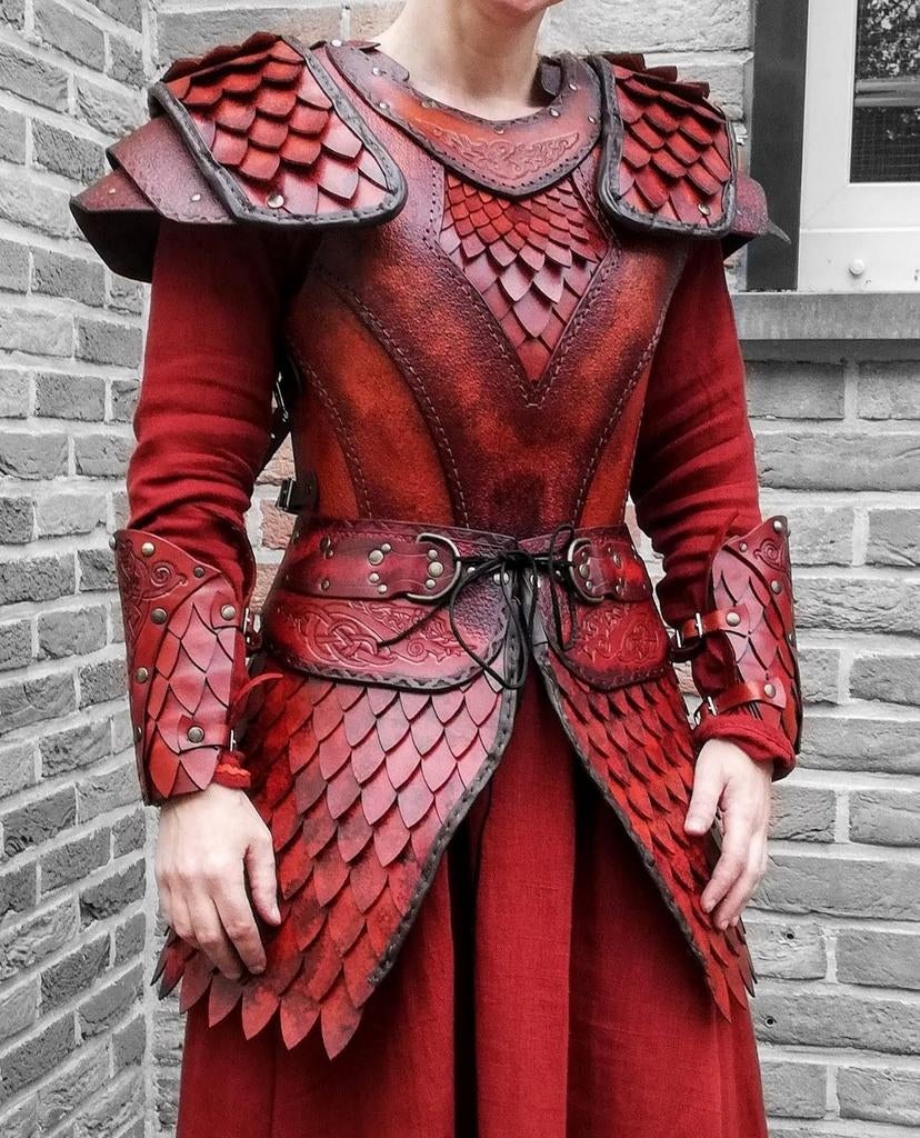 Viking armor, leder, handwerk, volledige set, Ophalen, Gebruikt