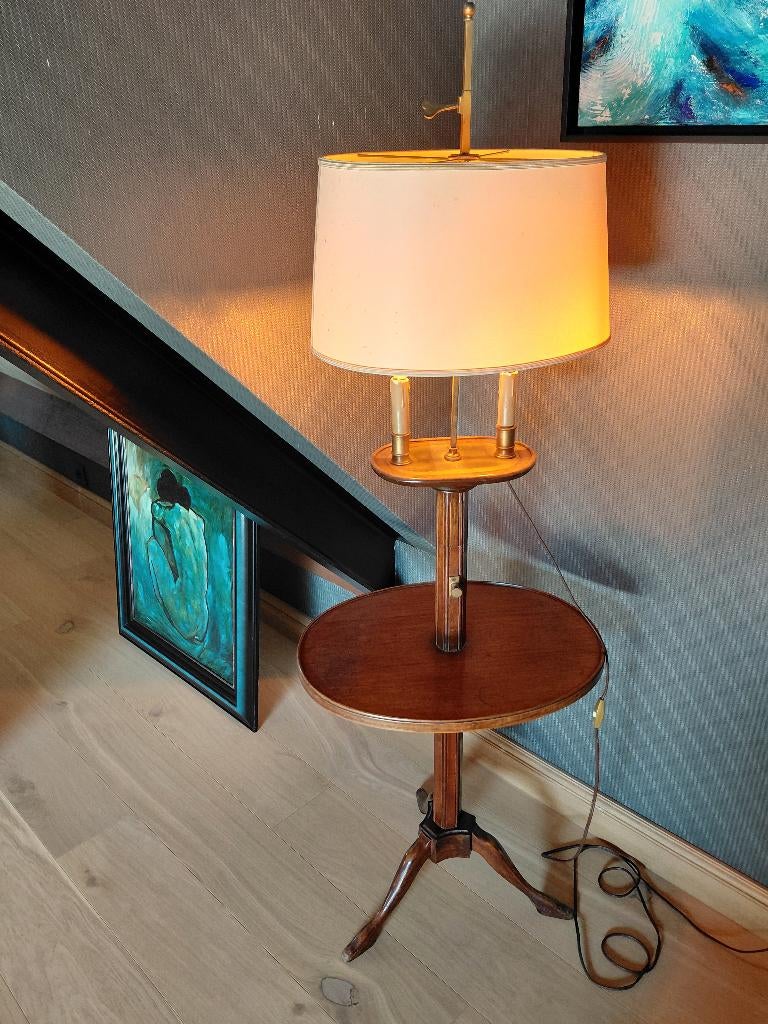 Mahonie Houten Bijzettafeltje Regency stijl vloerlamp, Enlèvement ou Envoi