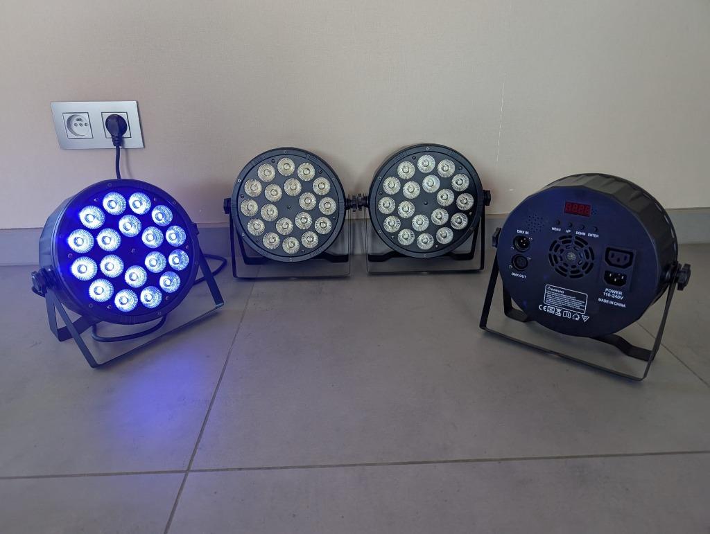 LED Flat Slim Par RGBWA UV 6 in1 18x18W DJ Spot, Muziek en Instrumenten, Ophalen, Nieuw, Licht, Geluidgestuurd