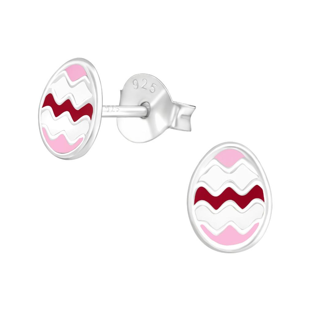 Zilveren kinderoorbellen paasei, Handtassen en Accessoires, Kindersieraden, Ophalen of Verzenden, Nieuw, Oorbellen