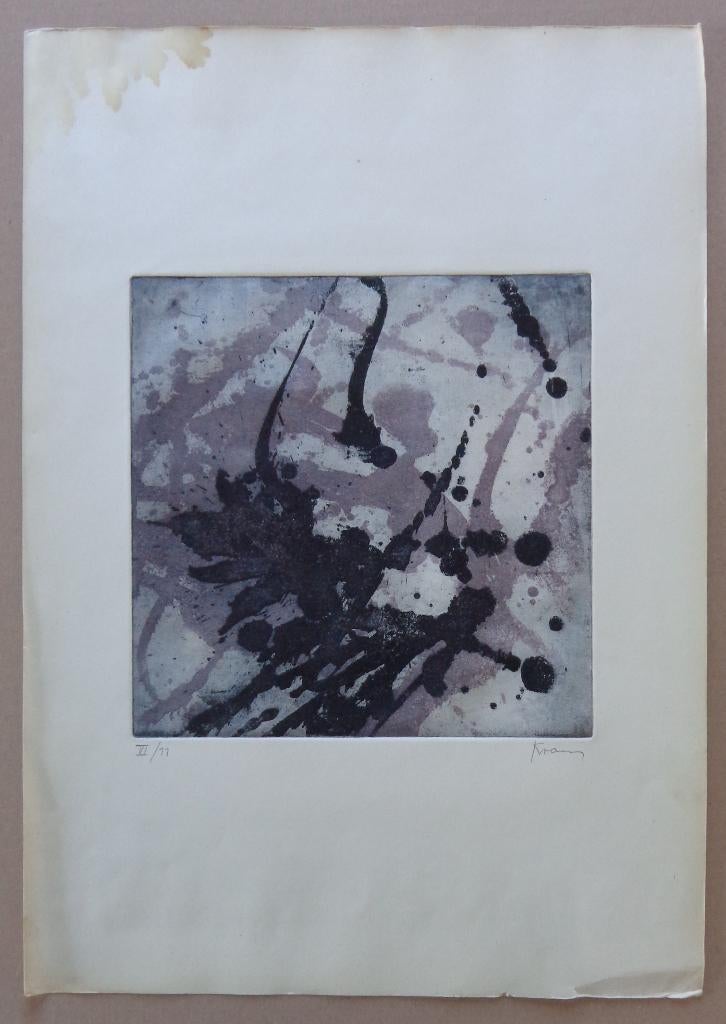 GÜNTHER KRAUS / ABSTRACTIE / KLEURETS / 50x35cm / SIG / 1960, Gesigneerd, Ophalen of Verzenden
