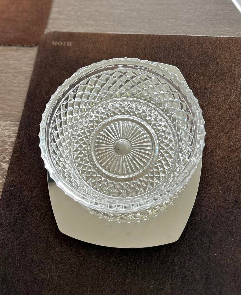 Plat en verre vintage sous-verre en inoxydable (18/10), Enlèvement